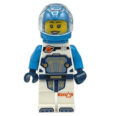 Figurine Astronaut, White and Dark Blue Spacesuit, Dark Azure Backpack and Helmet, Earpiece du set 60432