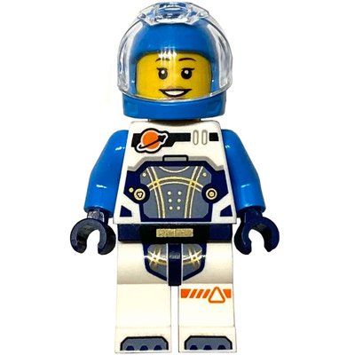 Minifigura Astronaut, White and Dark Blue Spacesuit, Dark Azure Helmet, Earpiece del set 30663