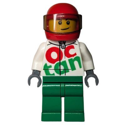 Figurine Racer Ray, White and Green Jumpsuit with Large 'Octan', Red Helmet with Visor du set 951807
