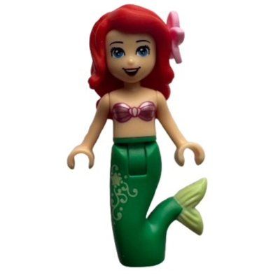 Figurine Ariel - Mermaid Form, Pink Top, Gold Print on Tail du set 10765