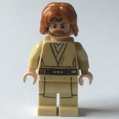 Minifigura Obi-Wan Kenobi, Tan Printed Legs, Headset del set 75191