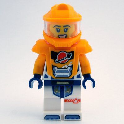 Figurine Astronaut, White Spacesuit, Bright Light Orange Armor and Helmet du set 60433