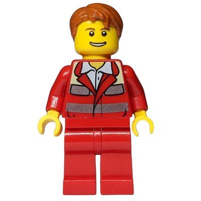 Minifigura Paramedic, Red Uniform, Dark Orange Hair del set 4431