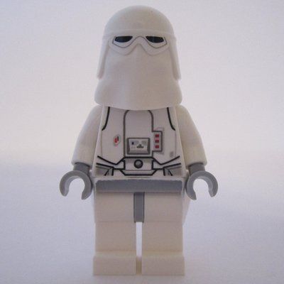 Figurine Snowtrooper, Light Bluish Gray Hips, Neck Bracket with Printed 1 x 1 Tile and 1 x 1 Plate with Clip Light, Kama du set 75138