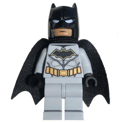 Minifigur Batman, Light Bluish Gray Suit, Black Cape and Cowl, Black Head aus Set 76111