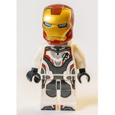 Minifiguur Iron Man, White Advanced Tech (Quantum) Suit with Neck Bracket uit set 30452