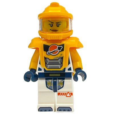 Minifigure Astronaut, White Spacesuit, Bright Light Orange Armor and Helmet del set 60434