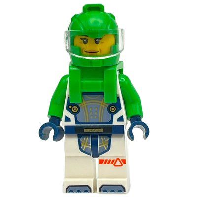 Minifigure Astronaut, White Spacesuit, Bright Green Backpack and Helmet del set 60434