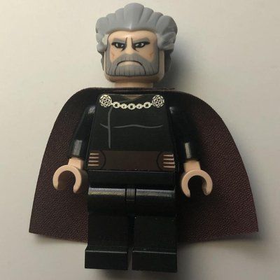Minifigure Count Dooku, Light Bluish Gray Hair del set 7752