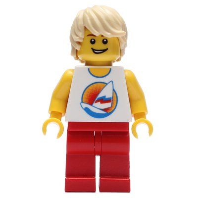 Minifiguur Surfer, Red Legs uit set 5005994