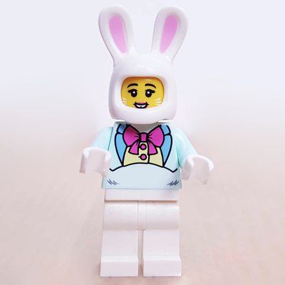 Figurine Easter Bunny, Woman, Dark Pink Bow Tie du set 853990