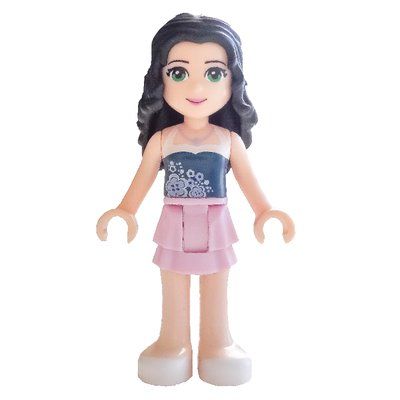 Minifigure Emma - Dark Blue Top, Bright Pink Skirt from set 41007