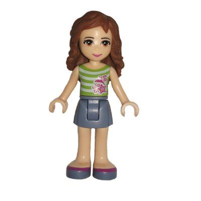 Minifigurka Olivia - White/Lime top, Sand Blue Skirt z zestawu 41034