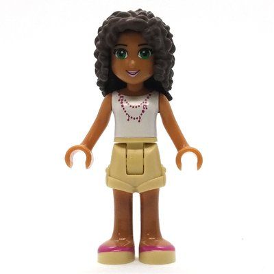 Minifigure Andrea - White Top, Tan Shorts del set 41101