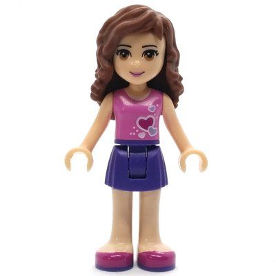Minifigure Olivia - Dark Pink Top, Dark Purple Skirt del set 41101