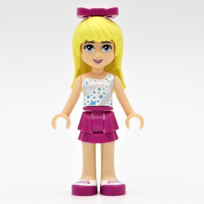 Minifigur Stephanie - White/Silver Top, Magenta Skirt aus Set 41106