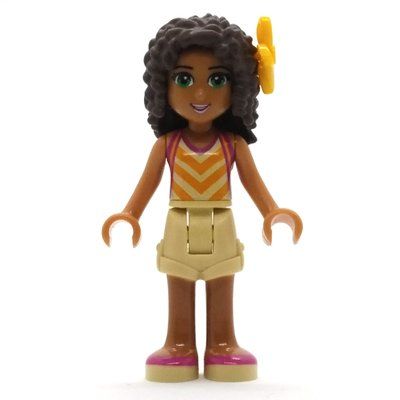 Minifigura Andrea - Bright Light Yellow Top, Tan Shorts del set 41121