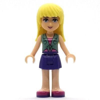 Minifigure Stephanie - Sand Green Vest, Dark Purple Skirt from set 41122