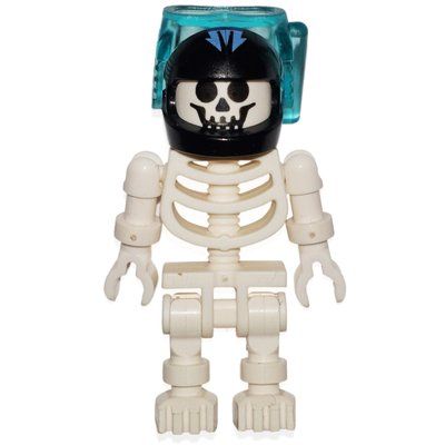 Minifigure Skeleton, Standard Face, Dive Helmet and Mask with Aquaraiders Logo del set 8078