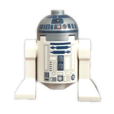 Figurine Astromech Droid, R2-D2, Flat Silver Dome, Dark Blue Print with Red Dots du set 75096