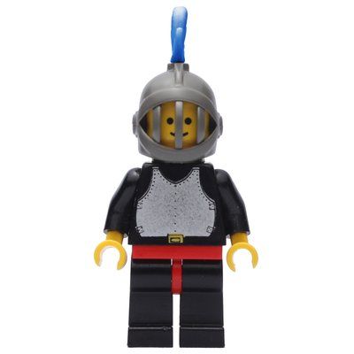 Figurine Knight (Breastplate on Black) - Black Legs, Dark Gray Helmet, Blue Plume du set 10039