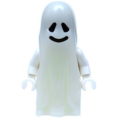 Minifigura Ghost - Glow in the Dark, Brick Built Legs, 3626b del set 6090