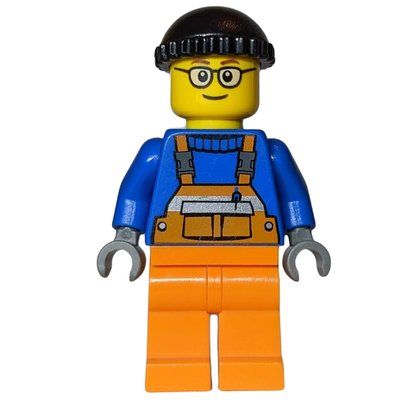 Minifigure Worker with Black Hat (Crane Operator) del set 10663