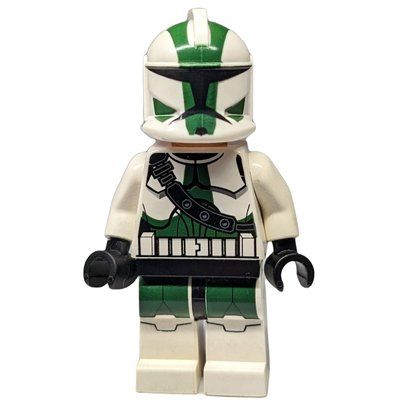 Minifigure Clone Commander Gree, 41st Elite Corps Armor, Dark Green Markings (3626b Head) del set 9491