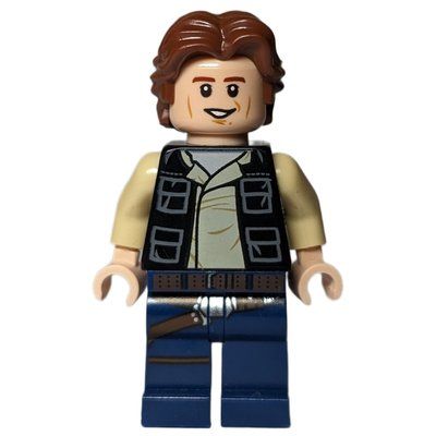 Figurine Han Solo, Black Vest, Dark Blue Legs, Ruffled Hair du set 75159