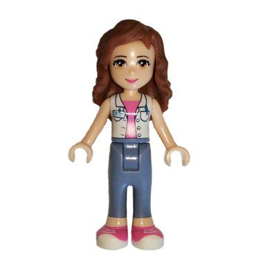Minifigure Olivia - White Jacket, Sand Blue Trousers from set 41318