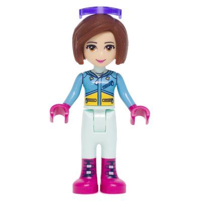Minifigure Amy - Medium Azure Ski Vest, Light Aqua Trousers, Glasses del set 41323