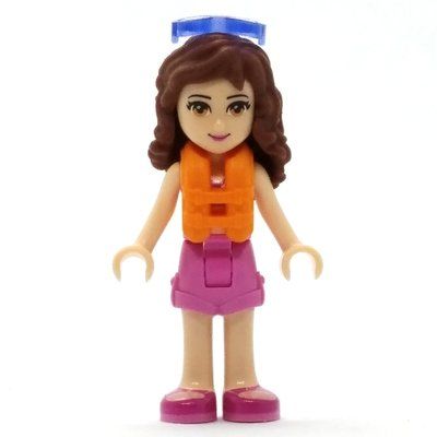 Minifigura Olivia - Dark Pink Bikini, Dark Pink Trousers del set 41317