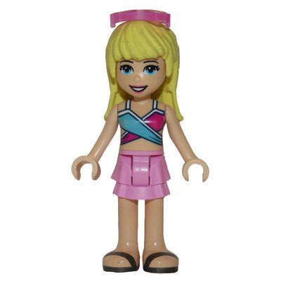 Minifigurka Stephanie - Medium Blue/Dark Purple Bikini, Bright Pink Skirt z zestawu 41374