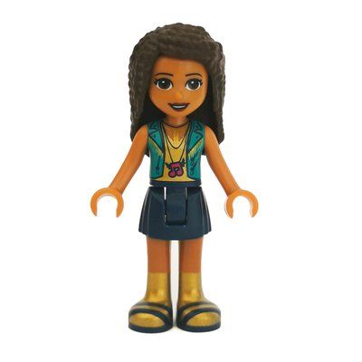 Minifigurka Andrea - Dark Turquoise Jacket, Dark Blue Skirt z zestawu 41365