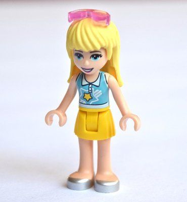 Minifigure Stephanie - Medium Azure Top, Yellow Skirt from set 41375