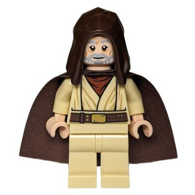 Figurine Obi-Wan Kenobi, Old, Tan Robes, Dark Brown Hood and Cape du set 75290