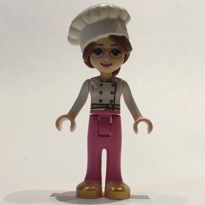 Minifigure Lillie - White Jacket, Dark Pink Trousers, Chef's Hat del set 41393