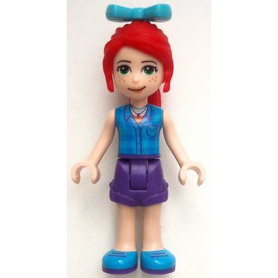 Figurine Mia - Blue Plaid Shirt, Dark Purple Skirt, Medium Azure Bow du set 41431