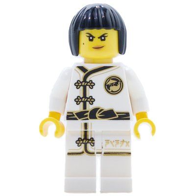 Minifiguur Nya in White Training Gi with Bob Cut Hair uit set 30530