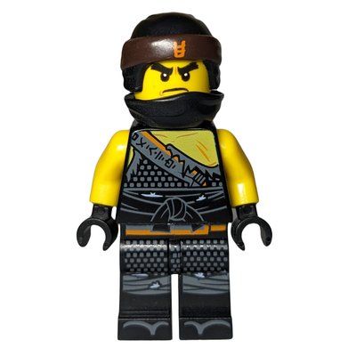 Minifiguur Cole with Orange Asian Symbol on Head Wrap (Hunted) uit set 70655