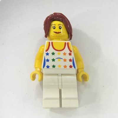 Minifigure Female with Rainbow Stars on Tank Top and White Legs from set 8970