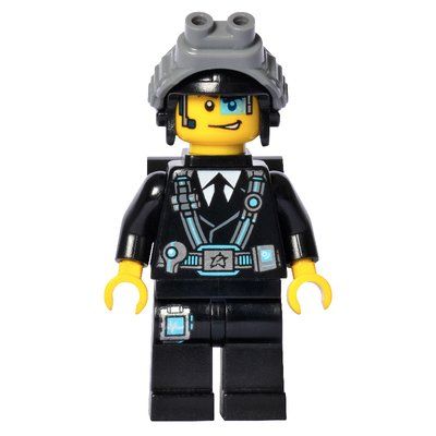 Minifiguur Agent Curtis Bolt with Neck Bracket and Goggles uit set 70163