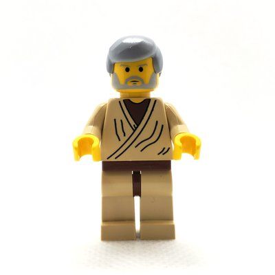 Minifigure Obi-Wan Kenobi, Old, Yellow Skin, Light Bluish Gray Hair (3626b Head) del set 4501