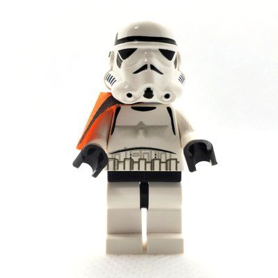 Minifigure Sandtrooper Squad Leader / Captain, Orange Pauldron, Neck Bracket, Plain Yellow Head del set 4501