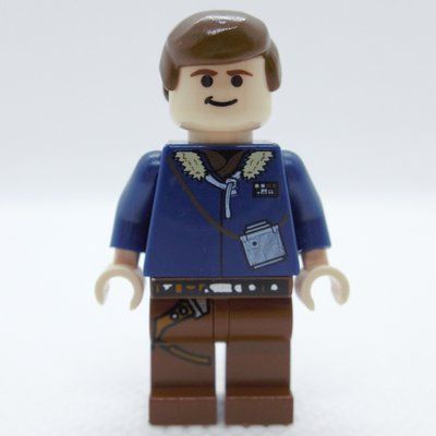 Minifigura Han Solo, Hoth Outfit, Dark Blue Jacket, Reddish Brown Legs del set 6212