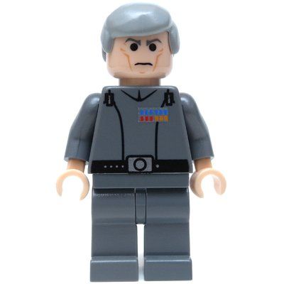 Figurine Grand Moff Wilhuff Tarkin, Dark Bluish Gray, Smooth Hair du set 10188
