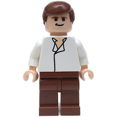 Minifigure Han Solo, White Shirt, Reddish Brown Legs, Black Eyes from set 6210