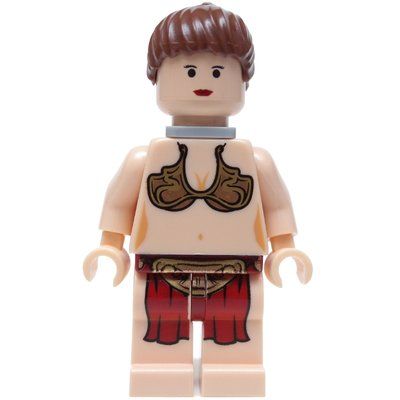 Minifigure Princess Leia, Slave Outfit, Black Eyes, Neck Bracket from set 6210