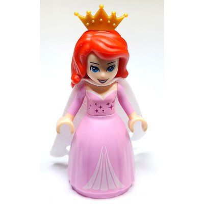 Minifigura Ariel - Human Form, Bright Pink Gown, White Cape del set 41153