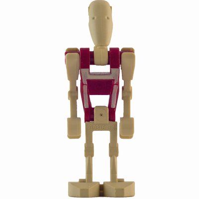 Figurine Battle Droid Security, Dark Red Torso with Tan Print, Two Bent Arms du set 7204